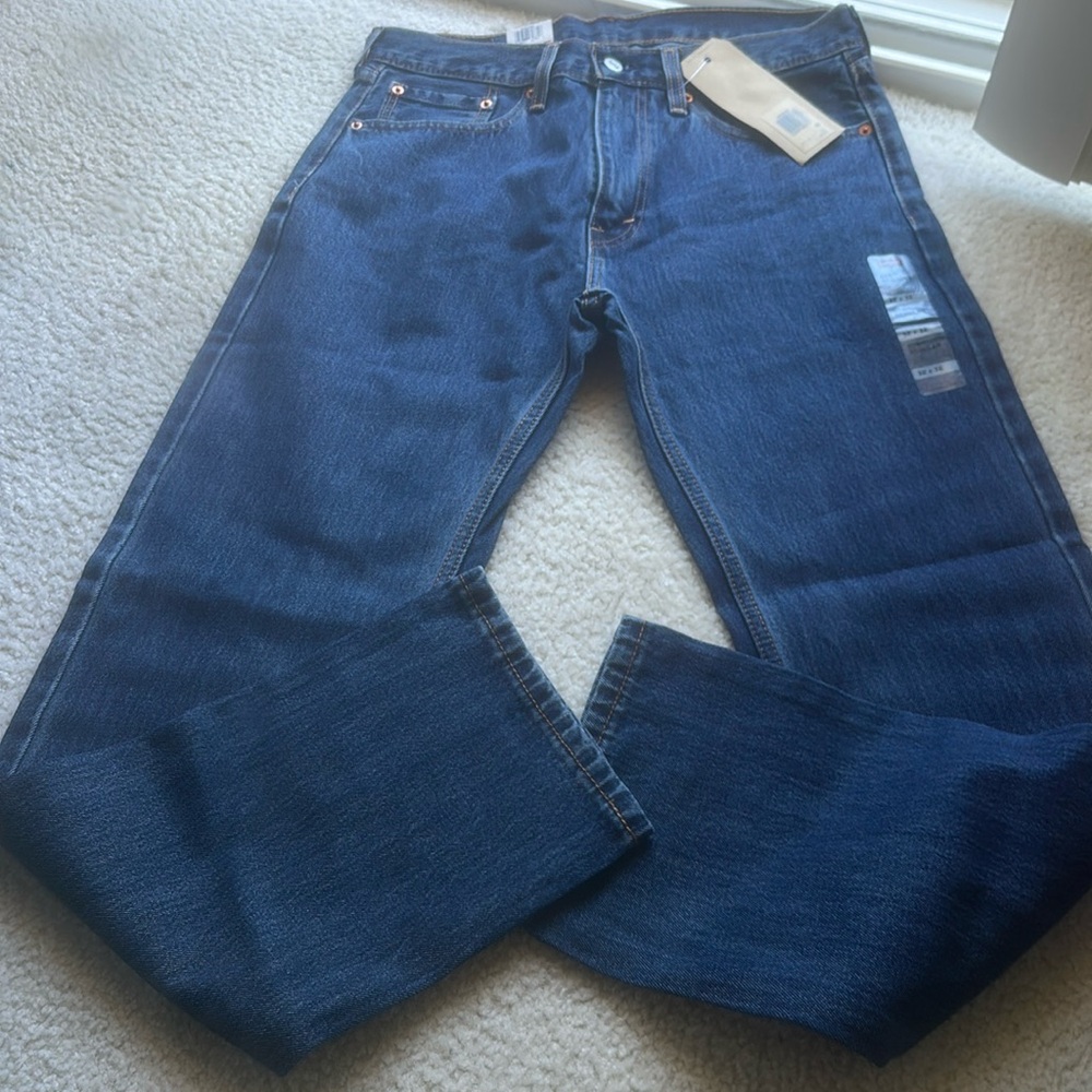brand new men’s levi’s 505 regular jeans size 32/32 color dark wash #005054886